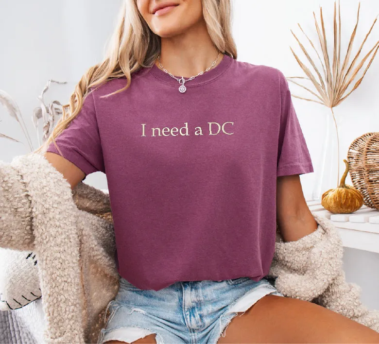 I need a DC Embroidered T-Shirt sold by Peach Marketplace