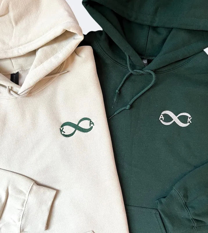 Couples Hoodies - Infinity Sign with Initials made by Peach Marketplace