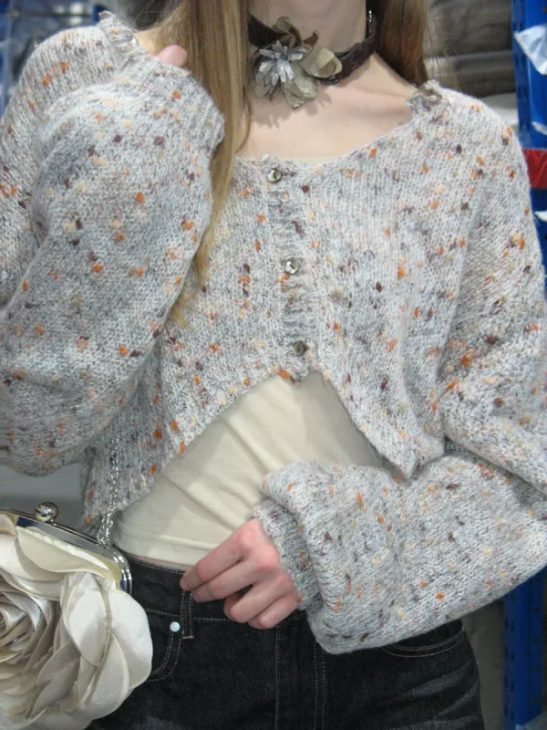 Multicolor Front Cropped Cardigan sold by PROD Bldg