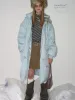 Light Blue Hooded Long Down Jacket sold by PROD Bldg
