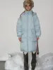 Light Blue Hooded Long Down Jacket sold by PROD Bldg