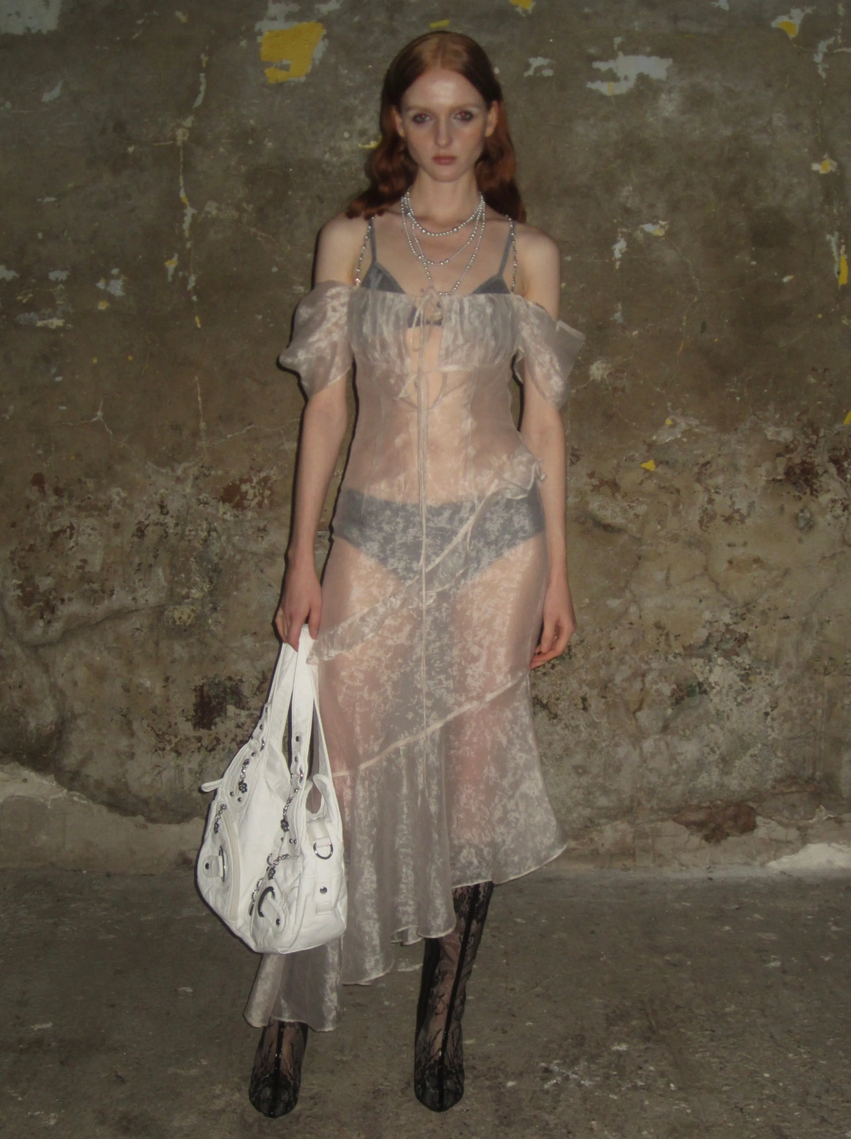 Chain Lace Sheer Dress sold by PROD Bldg