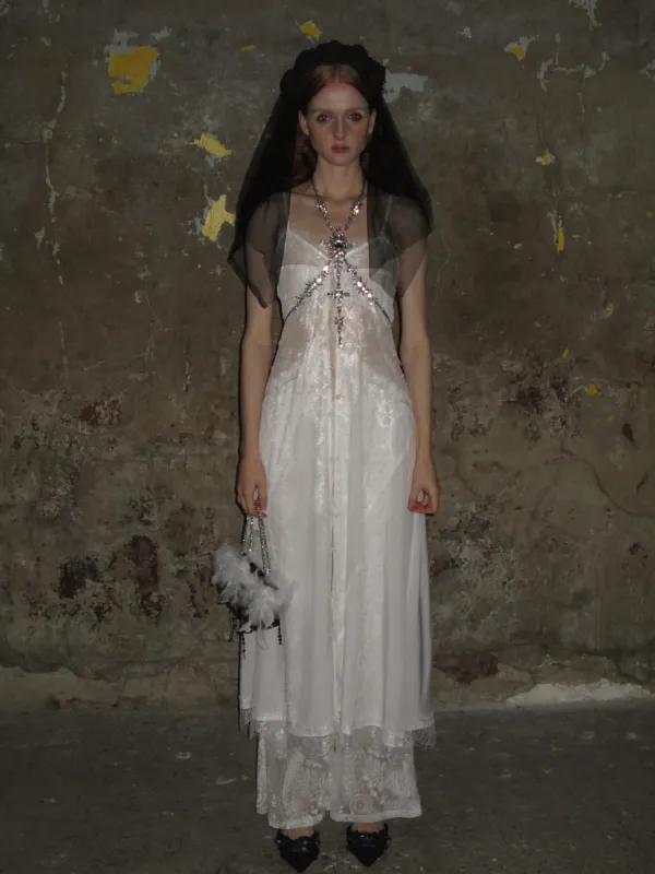 Convertible Lace Camisole Dress /White sold by PROD Bldg