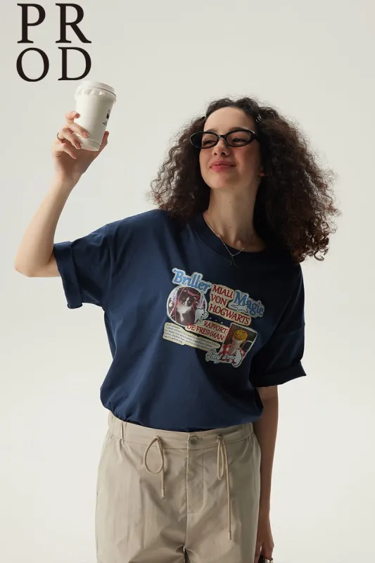 Shine Magic Boxy Short Sleeve T-Shirt / Blue sold by PROD Bldg