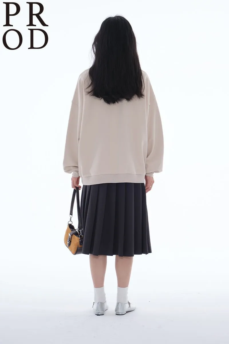 Loose Fit Dog Plush Embroidered Crewneck Sweatshirt / Beige sold by PROD Bldg product image thumbnail 5