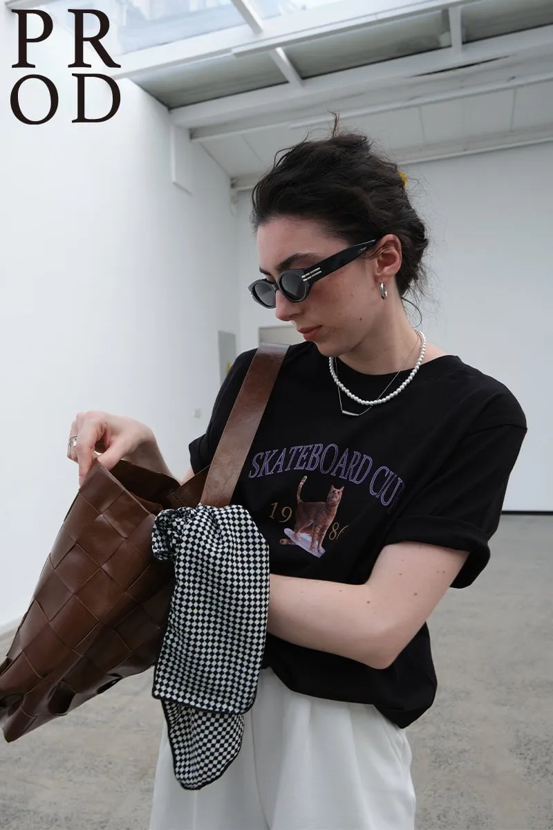 1986 Skateboard Club - Cat Graphic Basic Short Sleeve T-Shirt / Black sold by PROD Bldg product image thumbnail 5