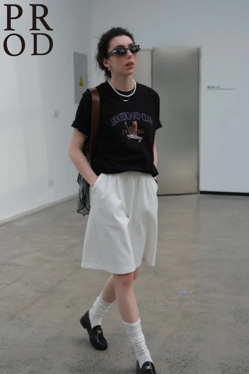 1986 Skateboard Club - Cat Graphic Basic Short Sleeve T-Shirt / Black sold by PROD Bldg product image thumbnail 3