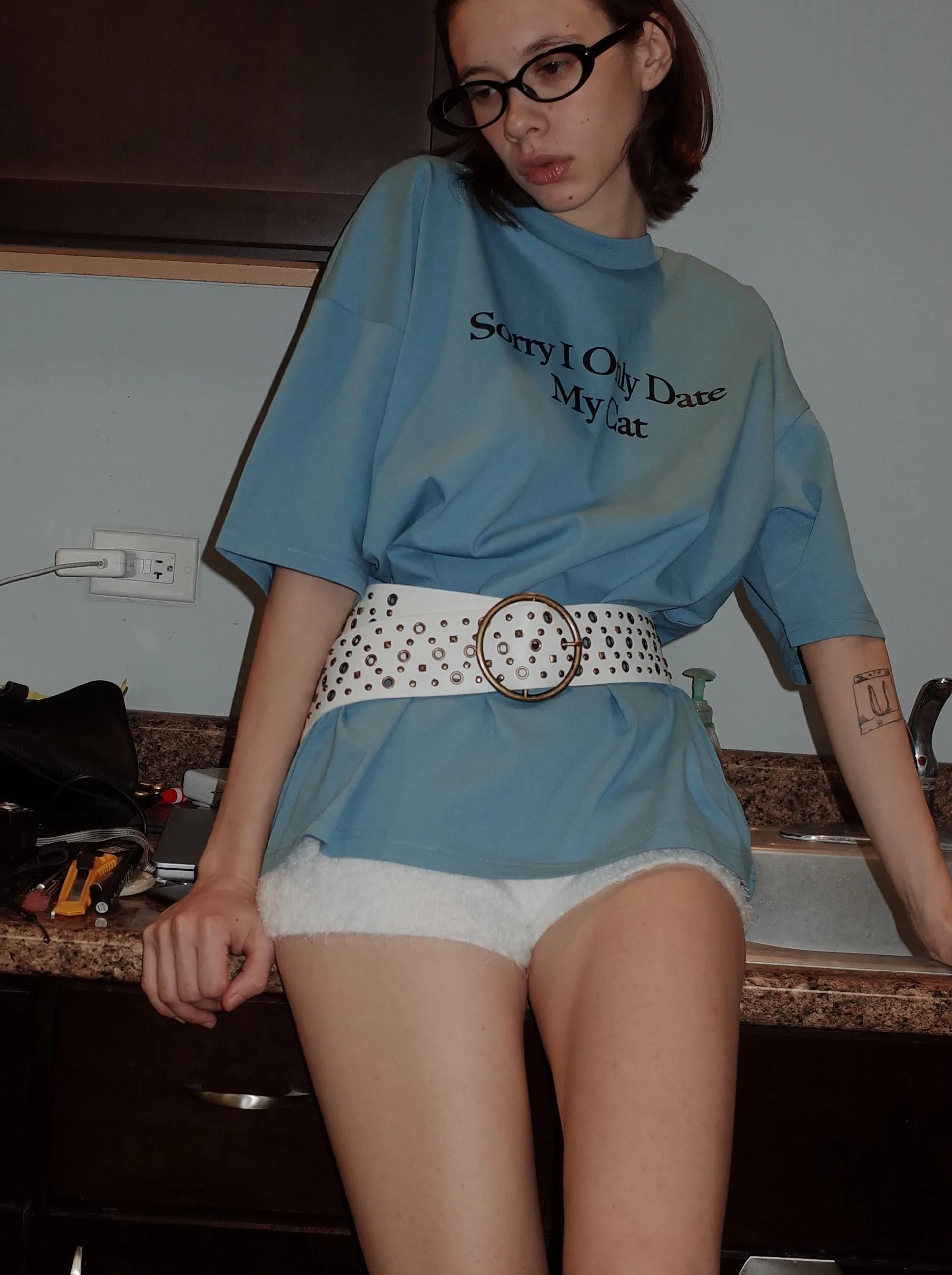 Date With My Cat Oversize T-shirt sold by PROD Bldg