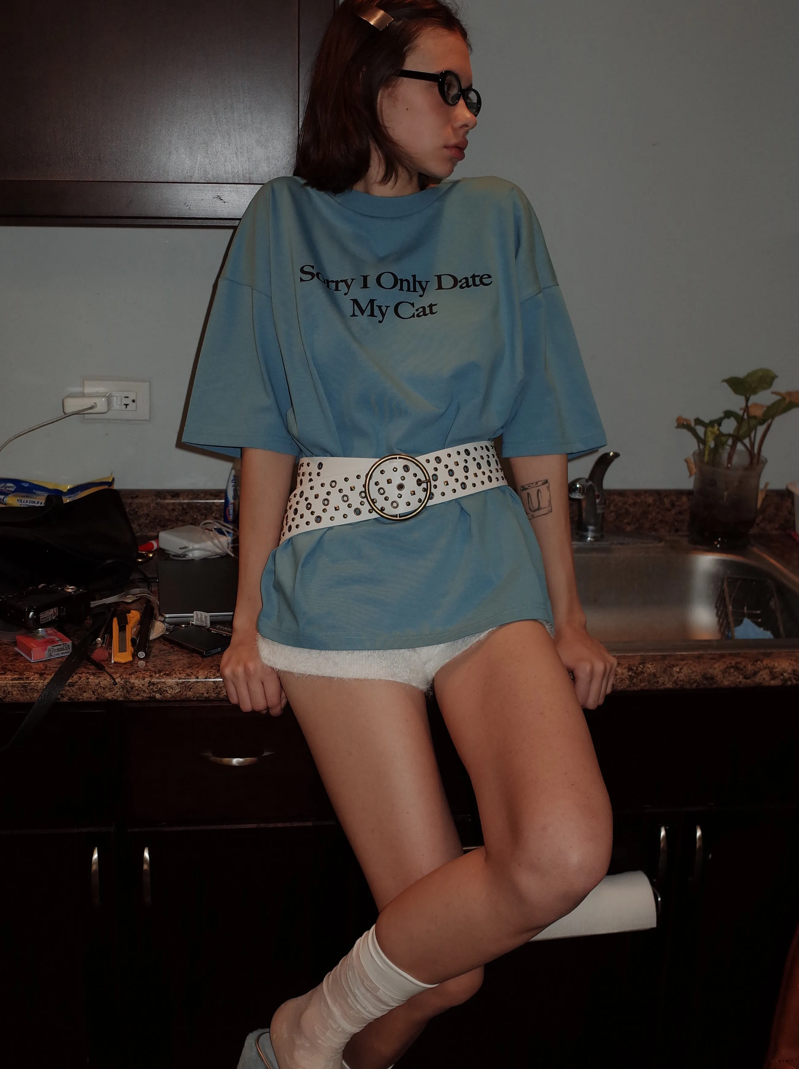 Date With My Cat Oversize T-shirt sold by PROD Bldg product image thumbnail 2