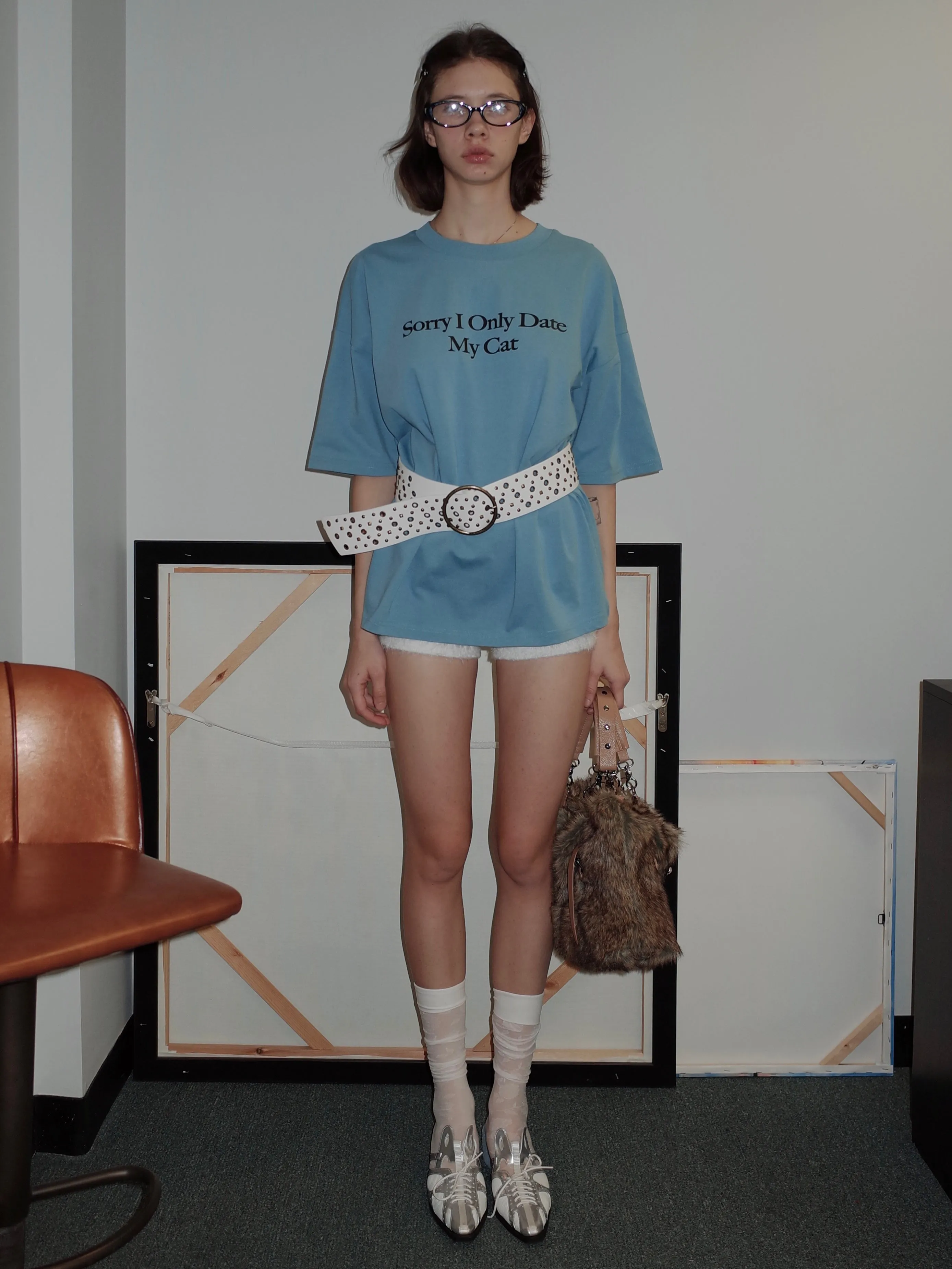 Date With My Cat Oversize T-shirt sold by PROD Bldg product image thumbnail 3