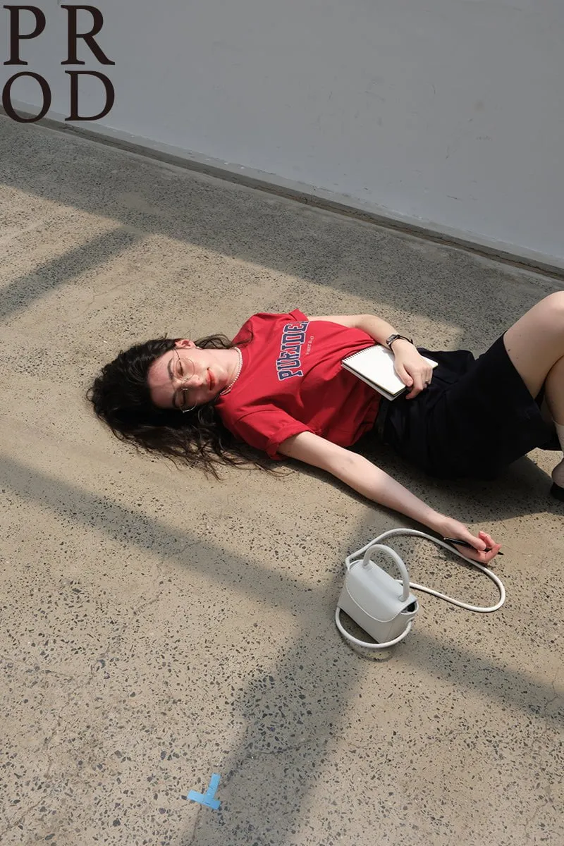 Pure Idea Graphic Basic Short Sleeve T-Shirt / Red sold by PROD Bldg product image thumbnail 4