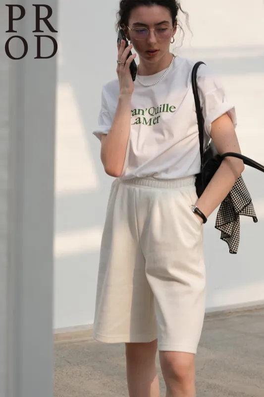 Tran'Quille La Mer Boxy Short Sleeve T-Shirt / White sold by PROD Bldg