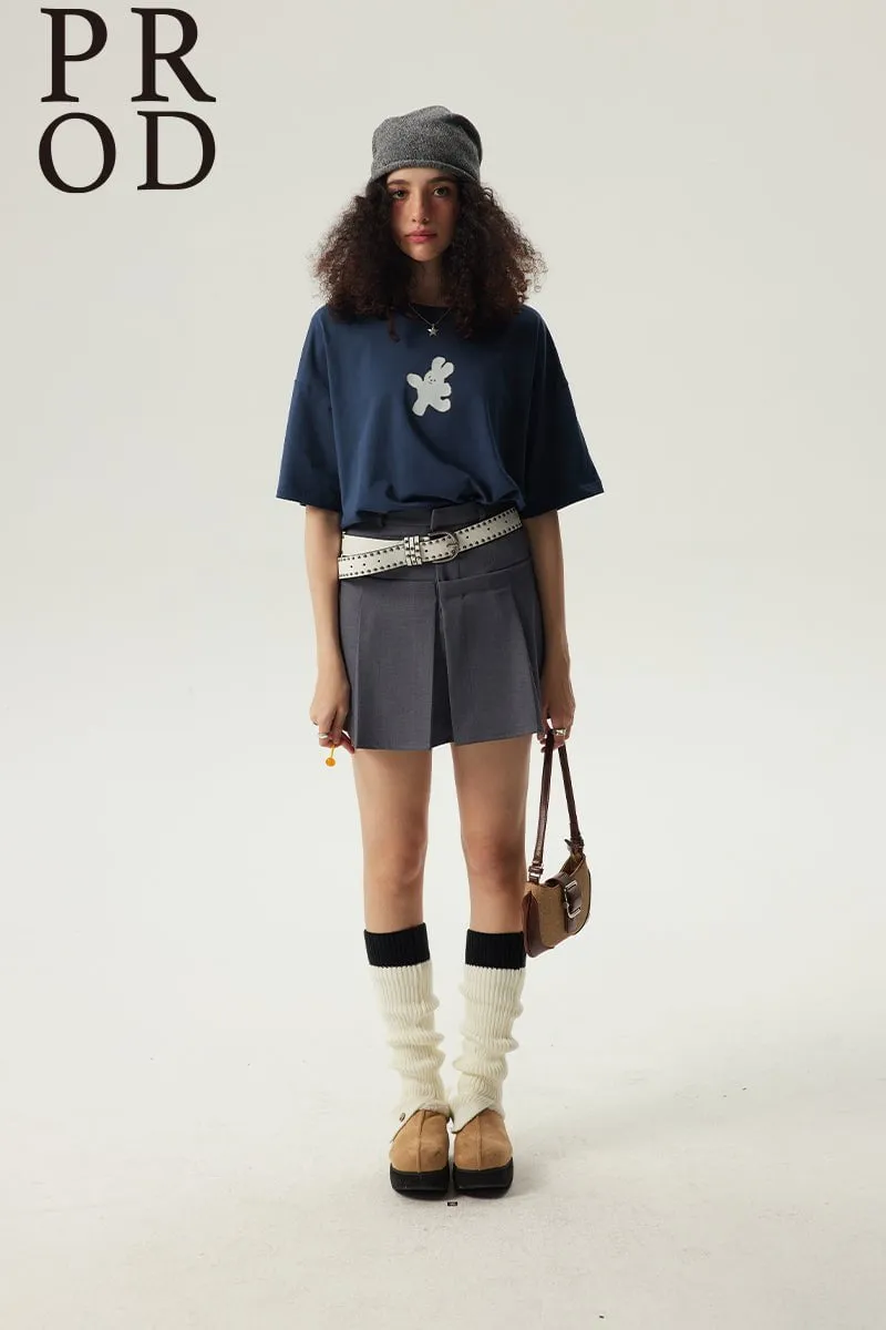 Happy Rabbit Boxy Short Sleeve T-Shirt / Blue sold by PROD Bldg product image thumbnail 4