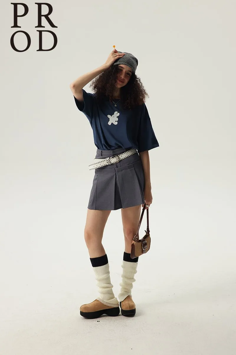 Happy Rabbit Boxy Short Sleeve T-Shirt / Blue sold by PROD Bldg product image thumbnail 3