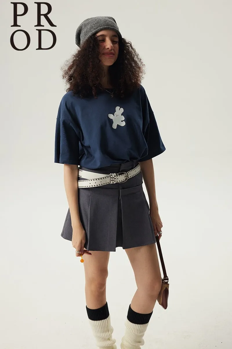 Happy Rabbit Boxy Short Sleeve T-Shirt / Blue sold by PROD Bldg product image thumbnail 5