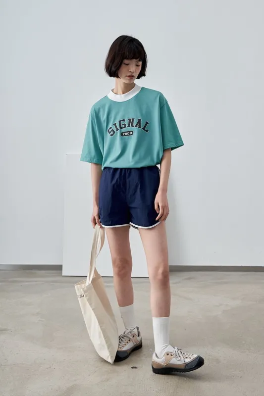 White Collar Signal Basic Short Sleeve T-Shirt / Turquoise sold by PROD Bldg