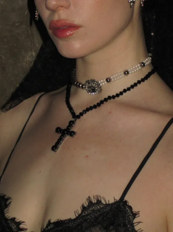 Steel Pearl Glass Choker sold by PROD Bldg