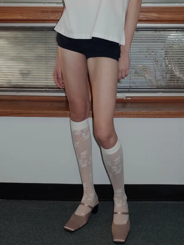 Floral Over-the-knee Silk Stockings sold by PROD Bldg