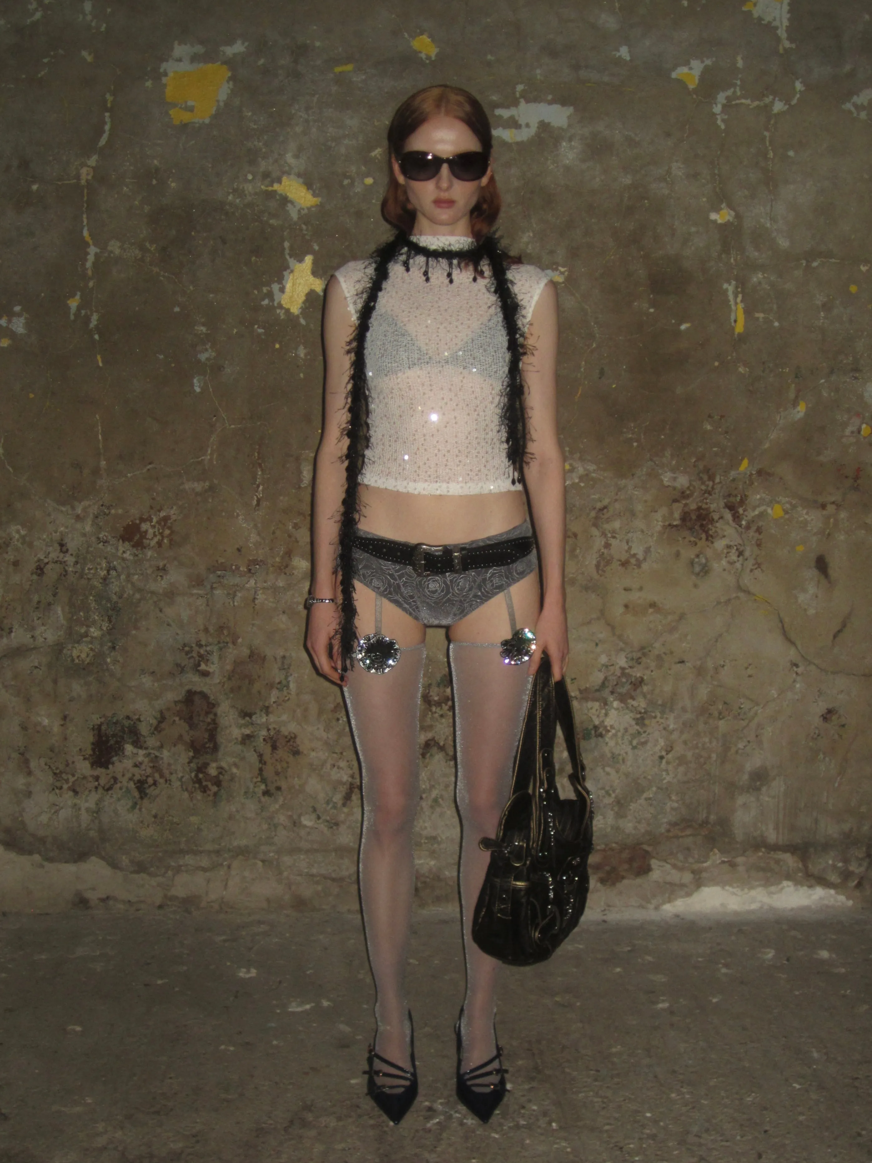 Black Plush Beaded Scarf sold by PROD Bldg product image thumbnail 2