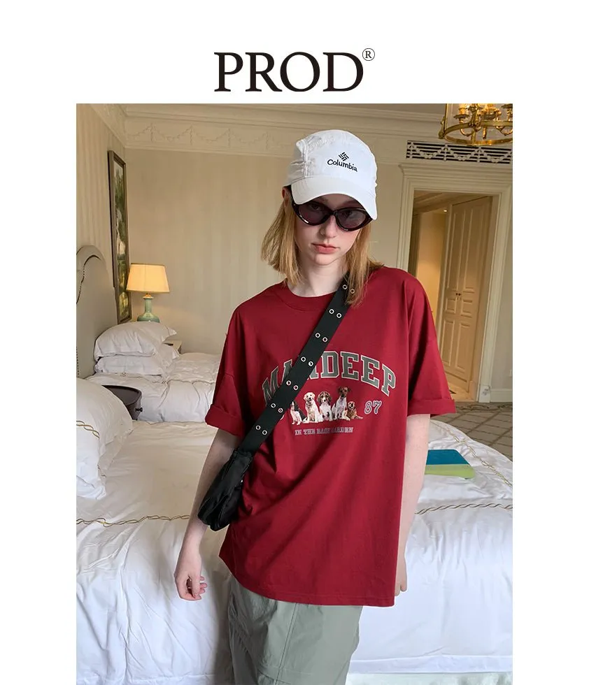 In the Back Garden Oversized Short Sleeve T-Shirt / Brick Red sold by PROD Bldg