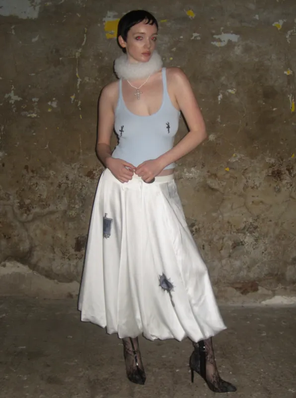 Printed Satin Midi Puff Skirt sold by PROD Bldg