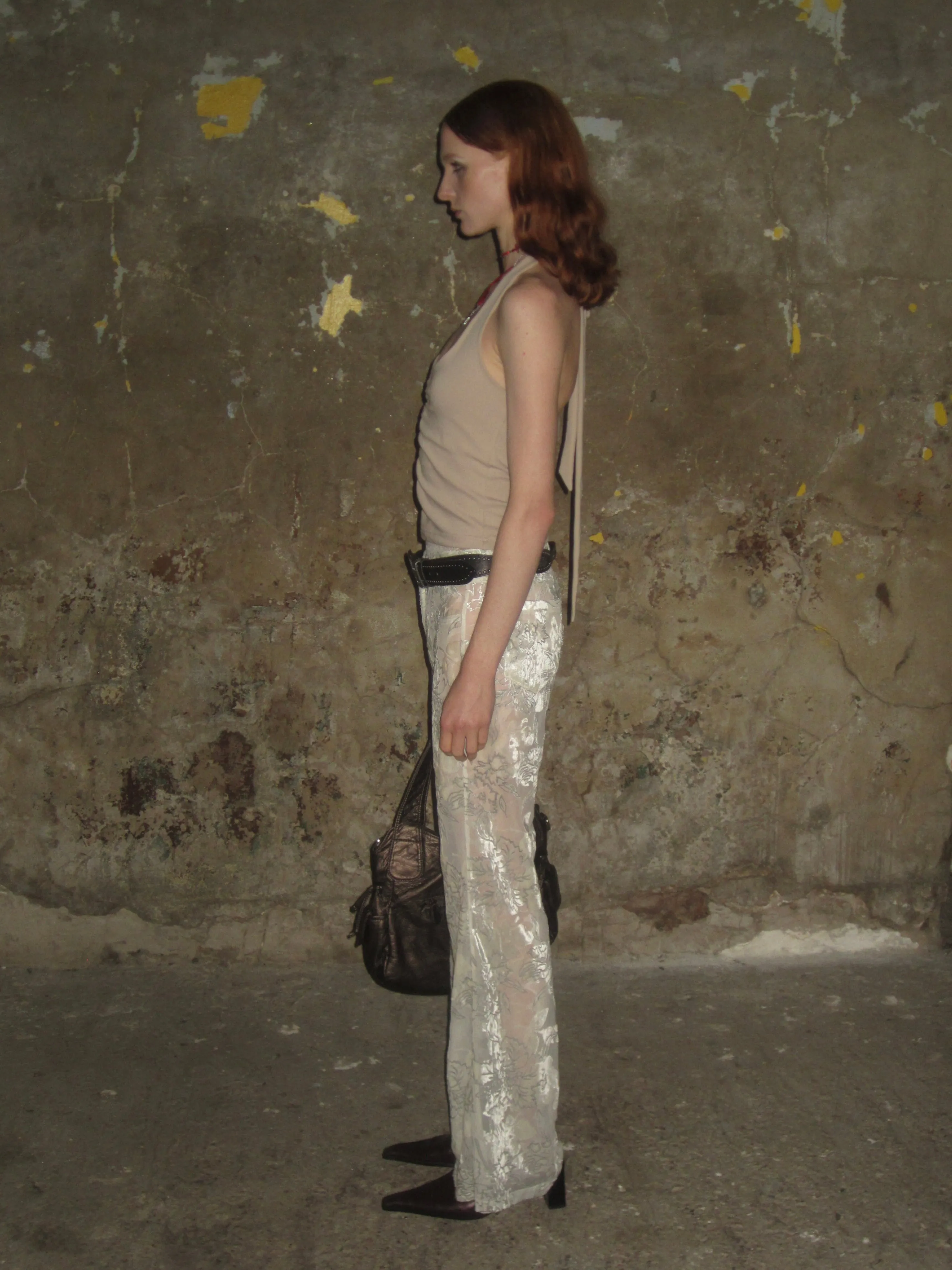 Velvet-flocked Semi-sheer Trousers /Beige sold by PROD Bldg product image thumbnail 5