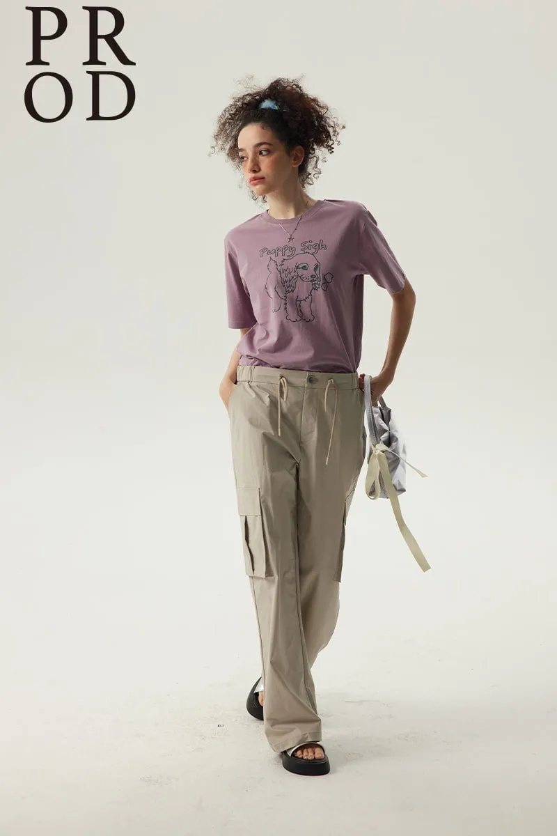 Puppy Sigh Graphic Basic Short Sleeve T-Shirt / Mauve sold by PROD Bldg product image thumbnail 5