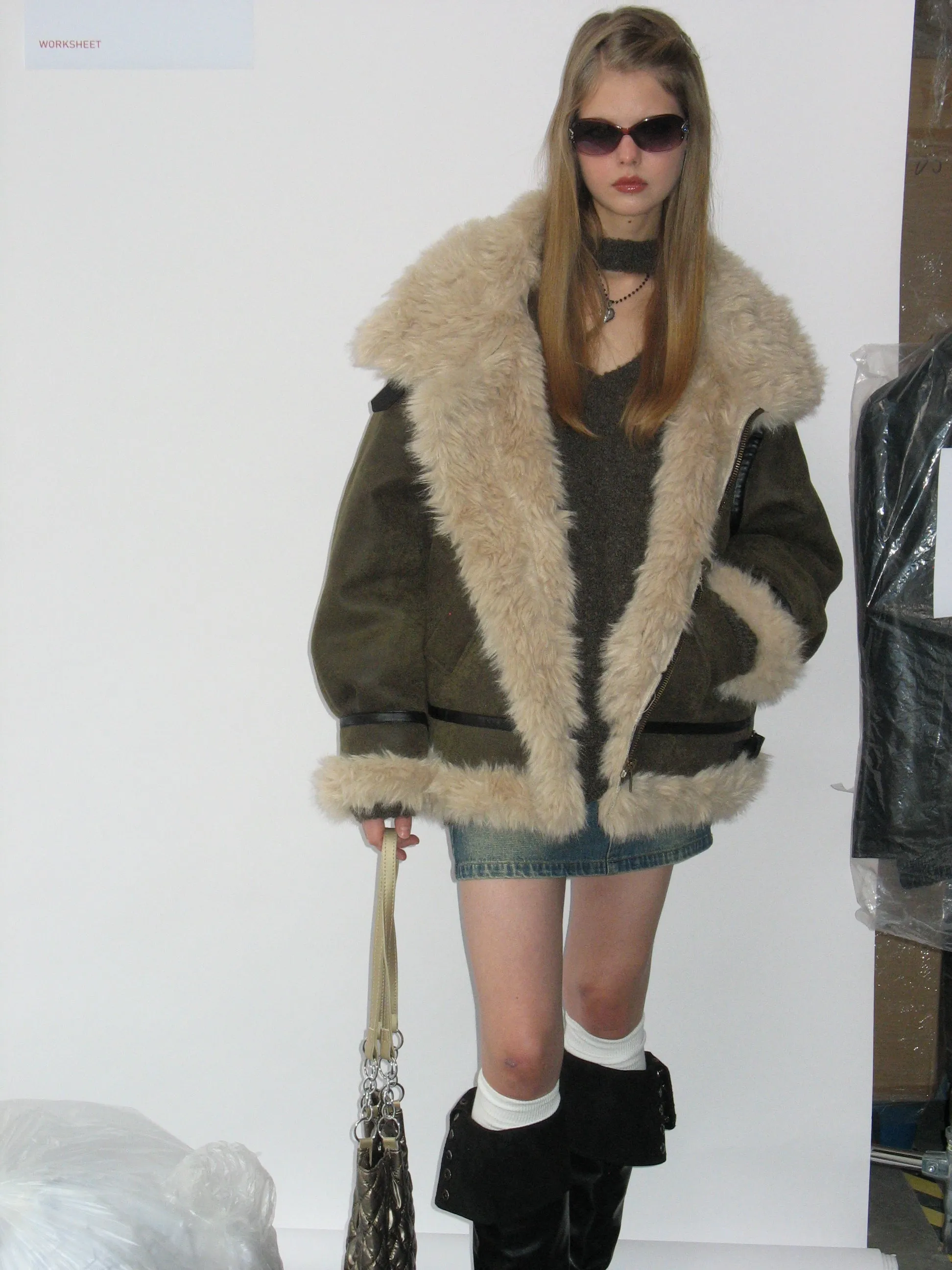 Faux Fur Leather Coat sold by PROD Bldg product image thumbnail 3