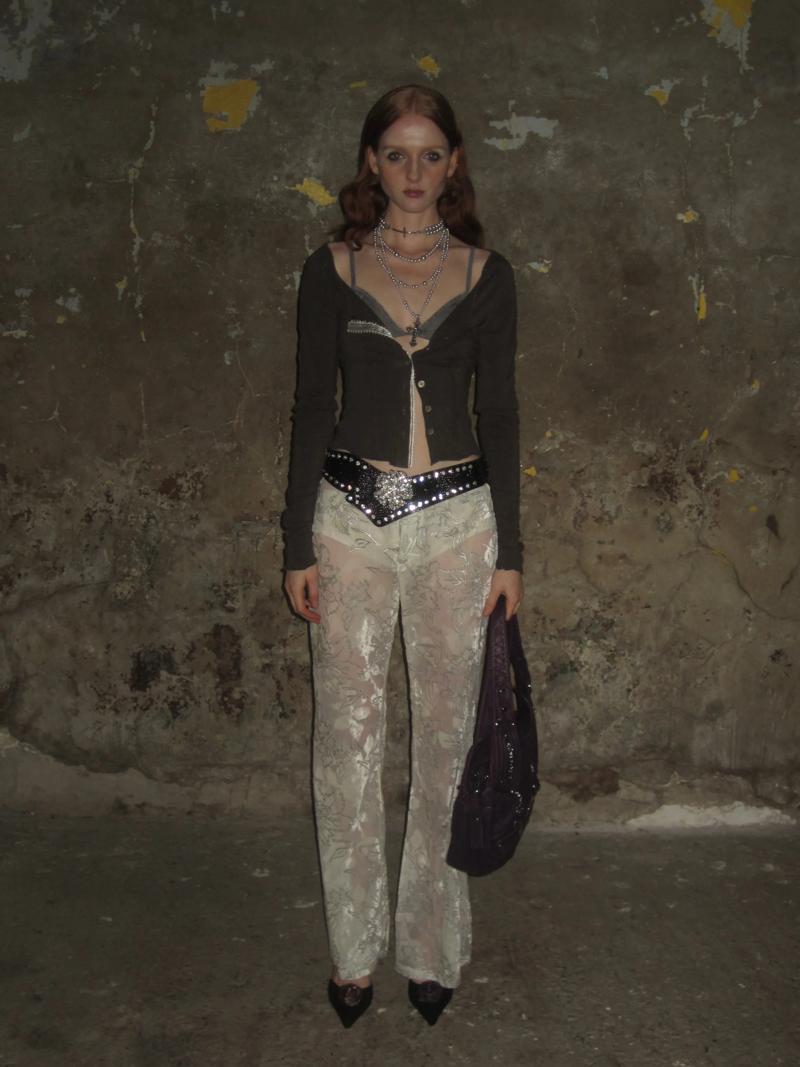 Lace-trimmed Cardigan /Brown sold by PROD Bldg product image thumbnail 4