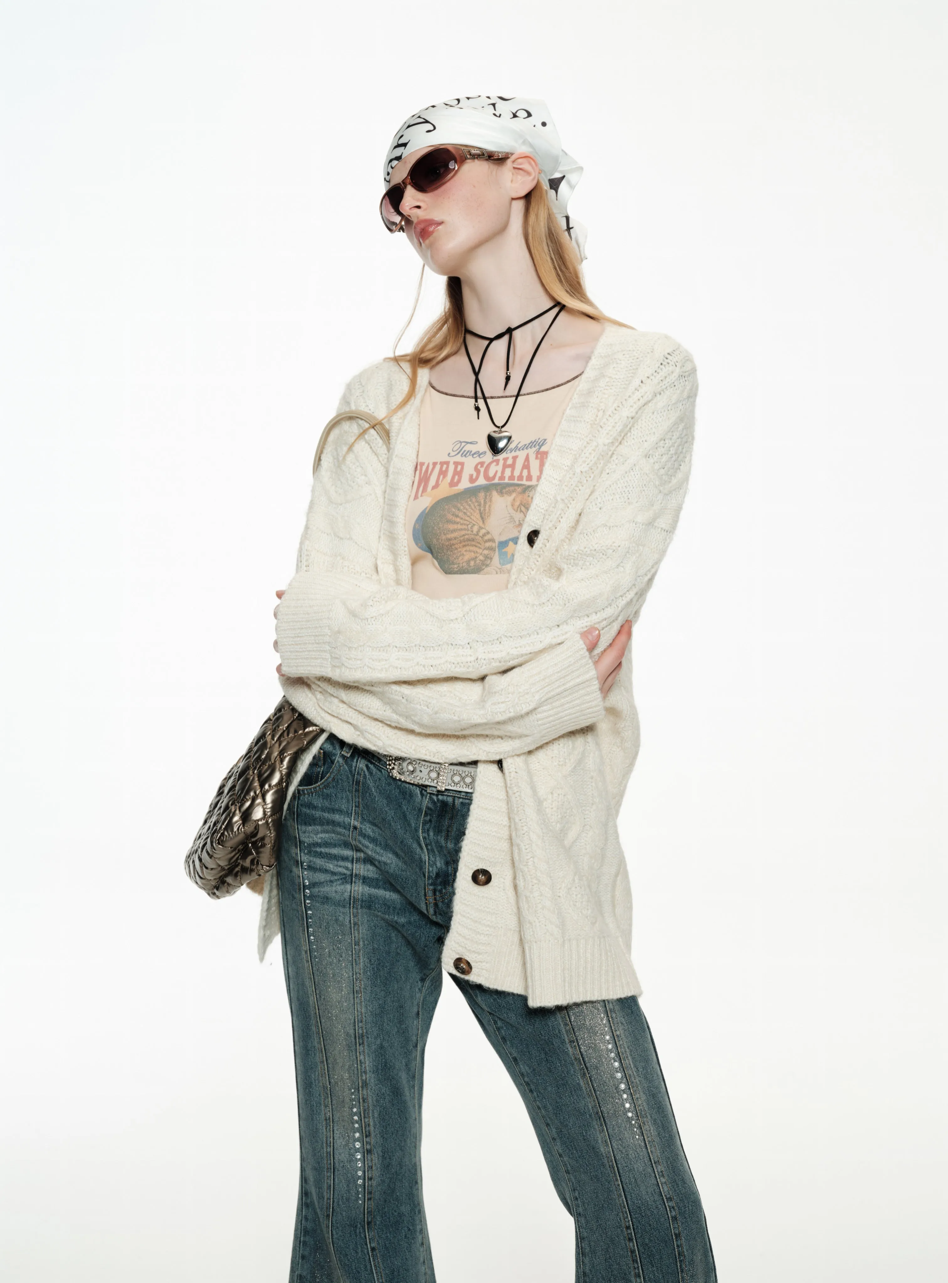 Open-Front Knit Cardigan sold by PROD Bldg