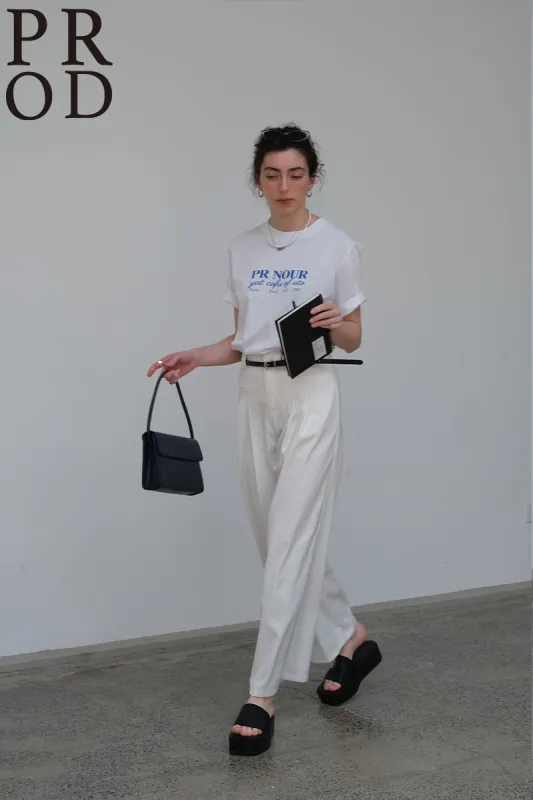 PR Nour Basic Short Sleeve T-Shirt / White sold by PROD Bldg