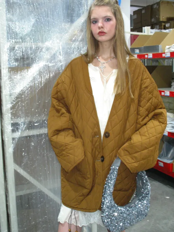 Caramel Quilted Cotton Coat sold by PROD Bldg