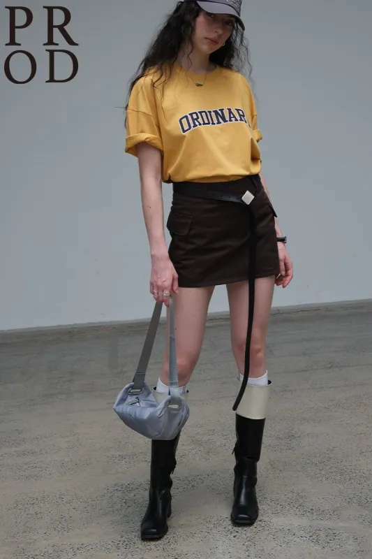 Ordinary Graphic Oversized Short Sleeve T-Shirt / Yellow sold by PROD Bldg