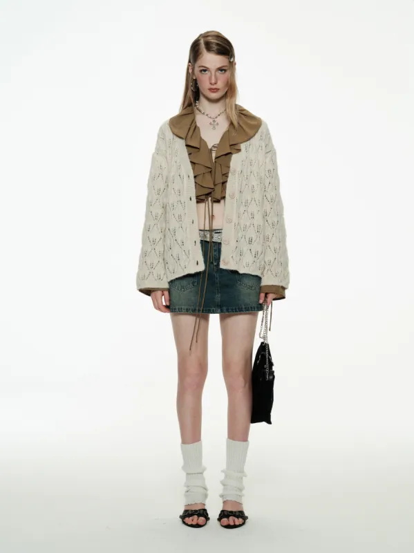 Open-Front Crochet Cardigan sold by PROD Bldg