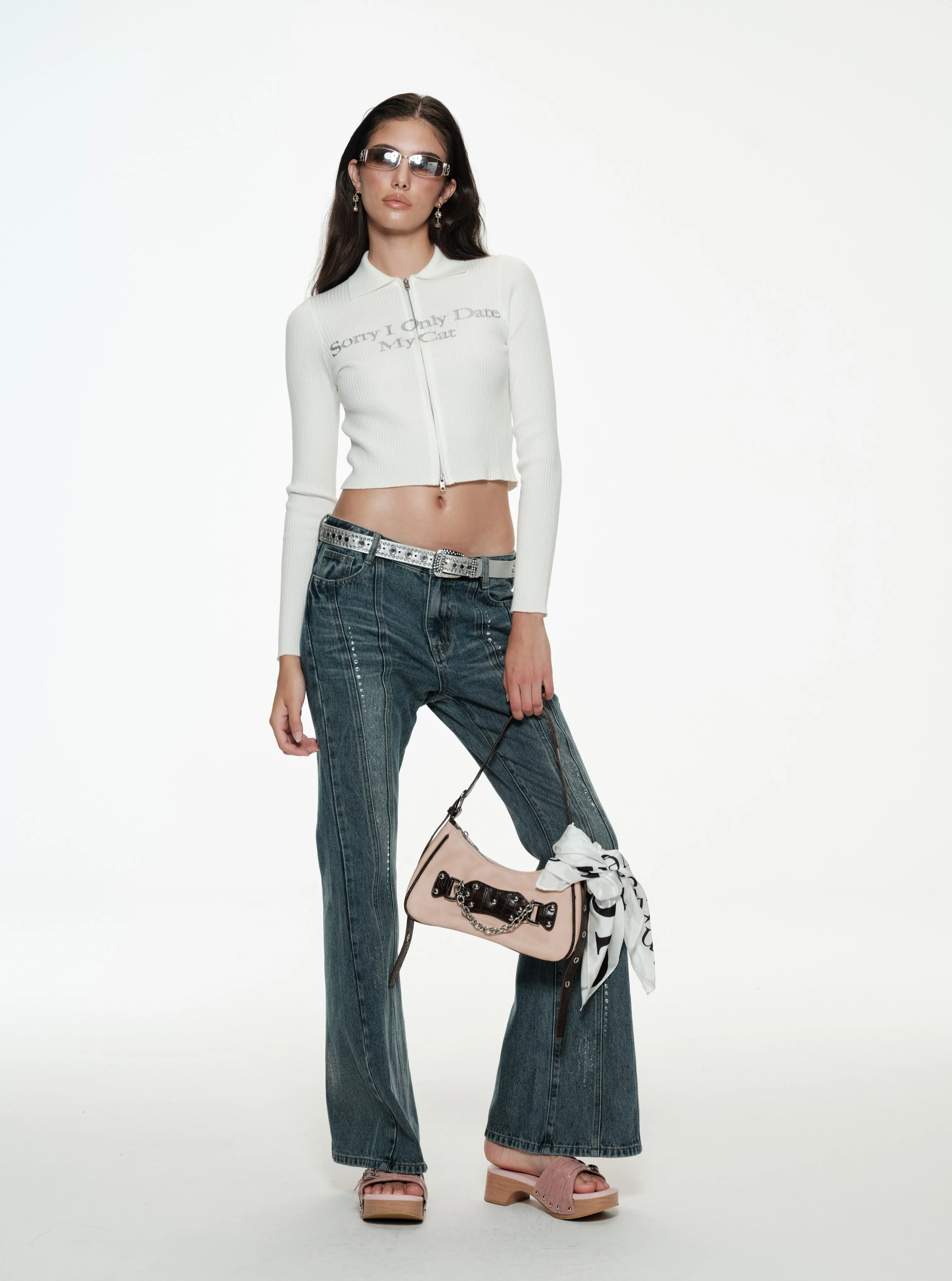 Date With Cat Zip-Up Sweater sold by PROD Bldg product image thumbnail 5