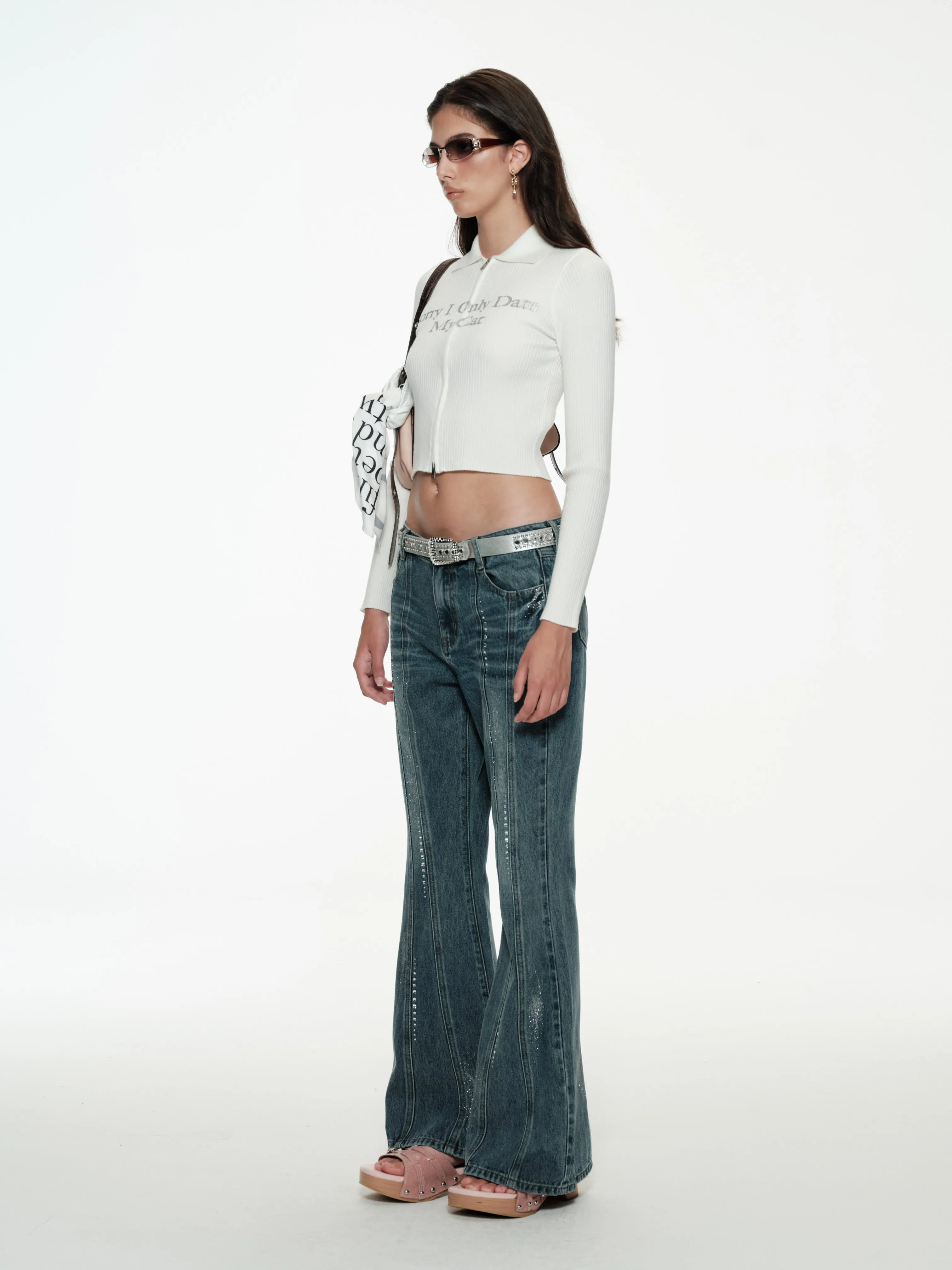 Date With Cat Zip-Up Sweater sold by PROD Bldg product image thumbnail 4