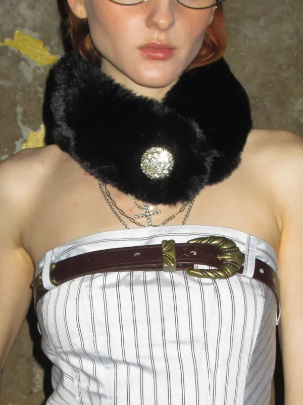 Faux Fur Scarf /Black sold by PROD Bldg