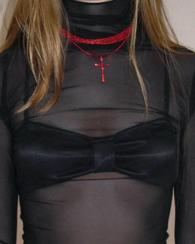 Red Cross Multilayer Necklace sold by PROD Bldg