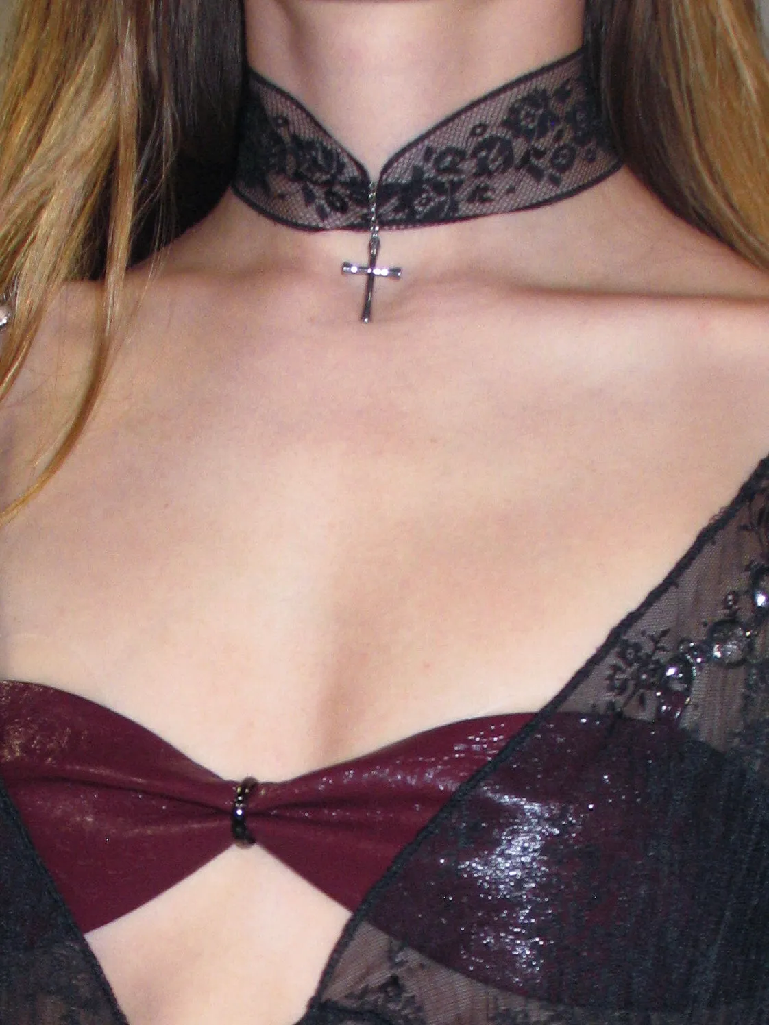Gothic Lace Cross Choker/ Black sold by PROD Bldg