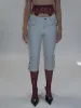 Side Button Capri Pants/ White sold by PROD Bldg