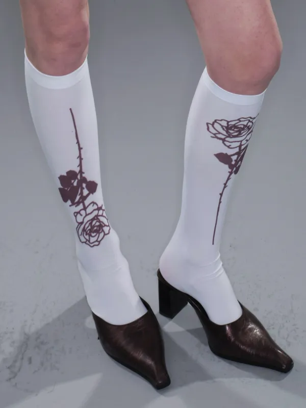 Roses 120D Velvet High-Knee Stockings sold by PROD Bldg