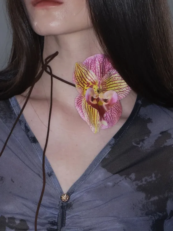 Orchid Flower String Necklace sold by PROD Bldg