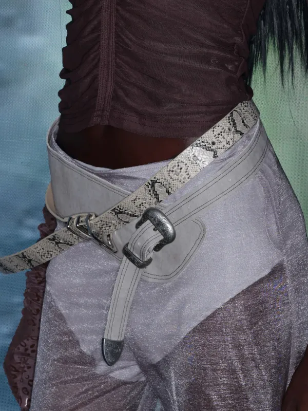 Classic Faux Snakeskin Print Belt sold by PROD Bldg