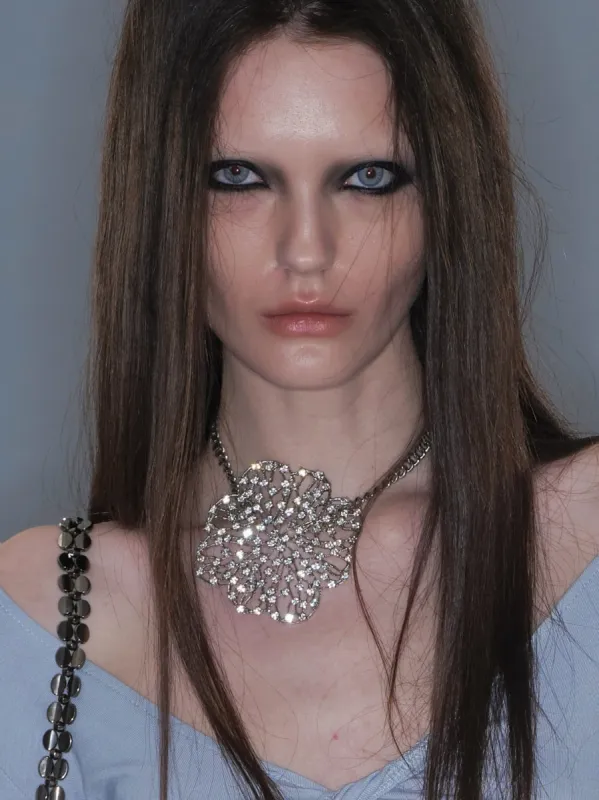 Rhinestones Hollow Floral Necklace sold by PROD Bldg