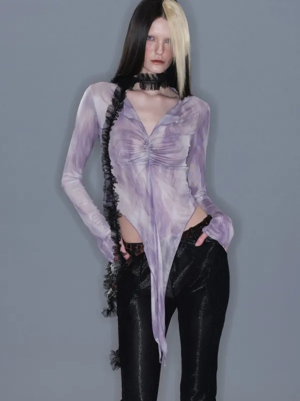Petal Sheer Mesh Tie Top sold by PROD Bldg