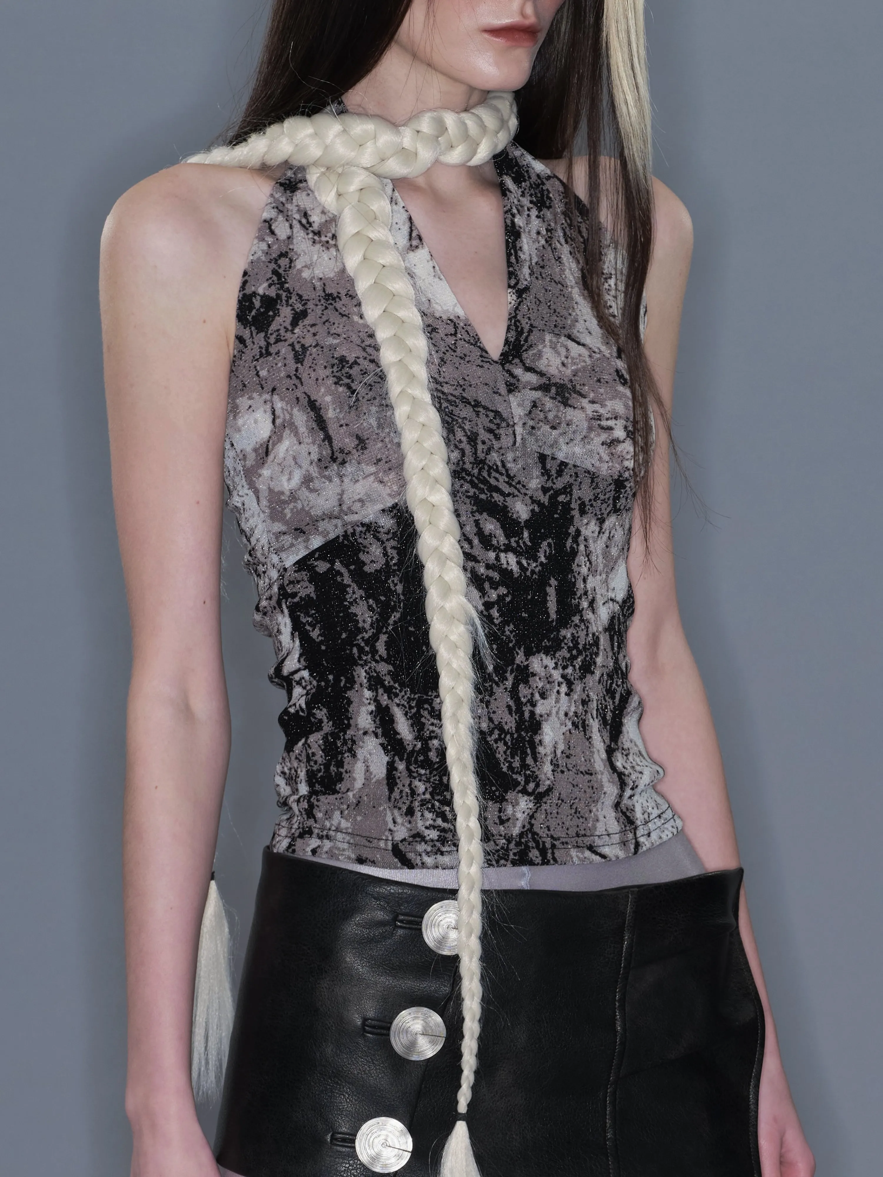 Shiny Thread Halter Printed Tank sold by PROD Bldg