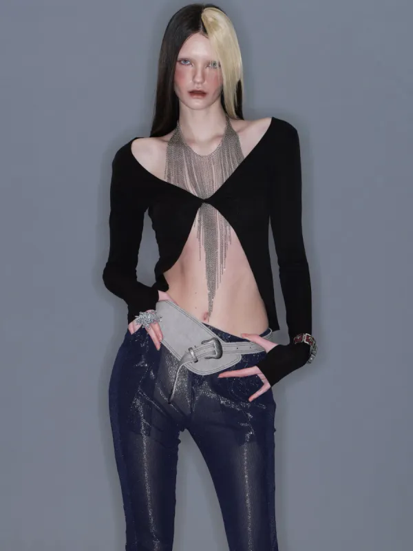 Fitted Long Sleeve Top/ Black sold by PROD Bldg