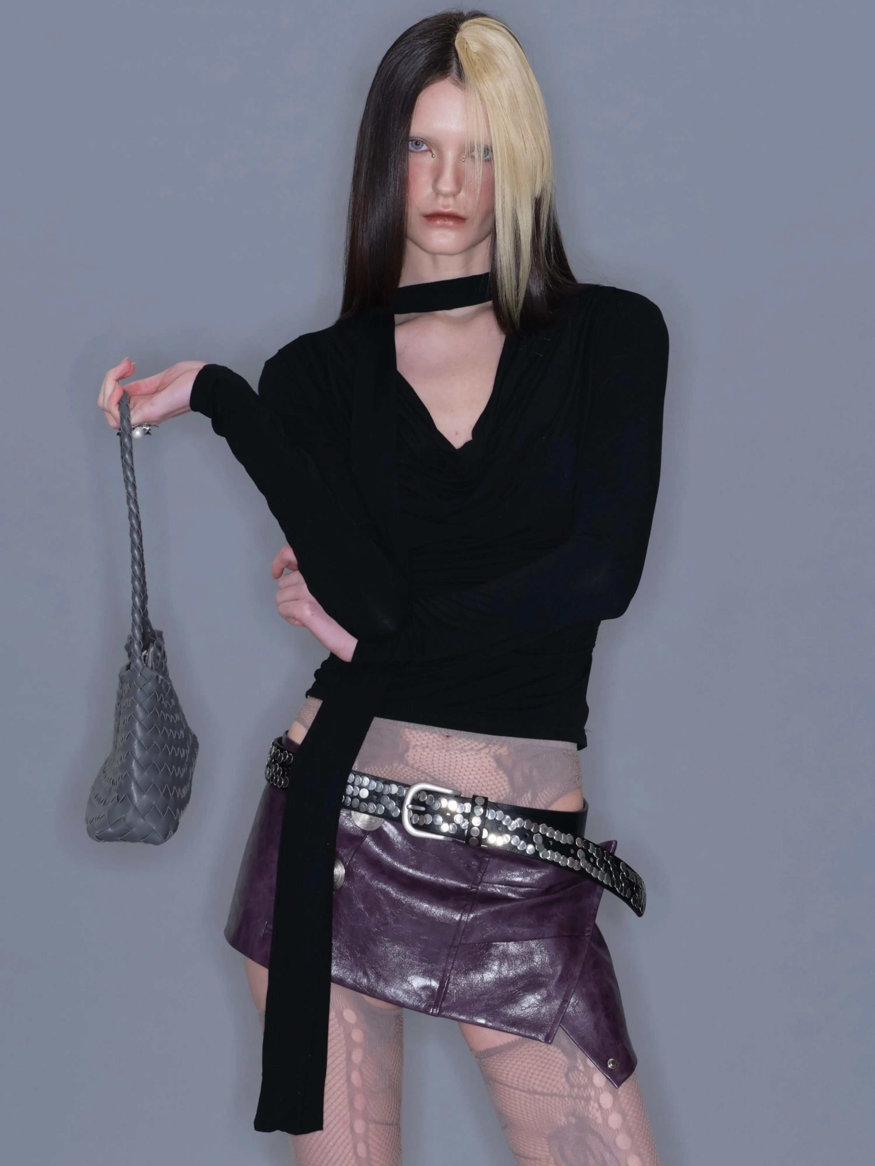 Draped Halter Tie-Neck Long Sleeve Top sold by PROD Bldg product image thumbnail 4