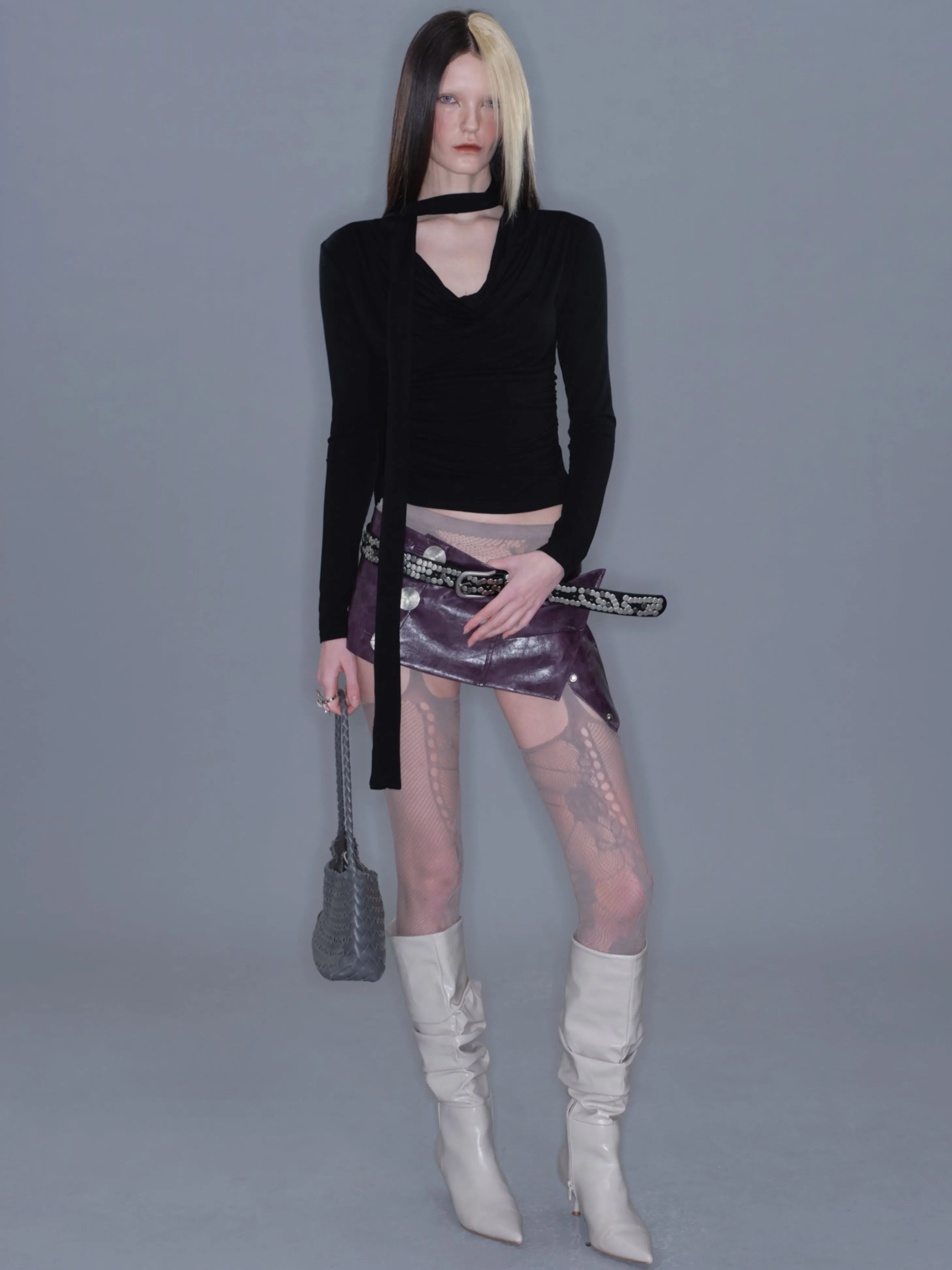 Draped Halter Tie-Neck Long Sleeve Top sold by PROD Bldg product image thumbnail 2