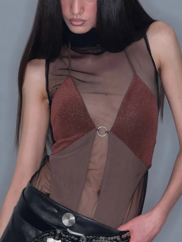 Mesh High-Neck Tank Top/ Black sold by PROD Bldg